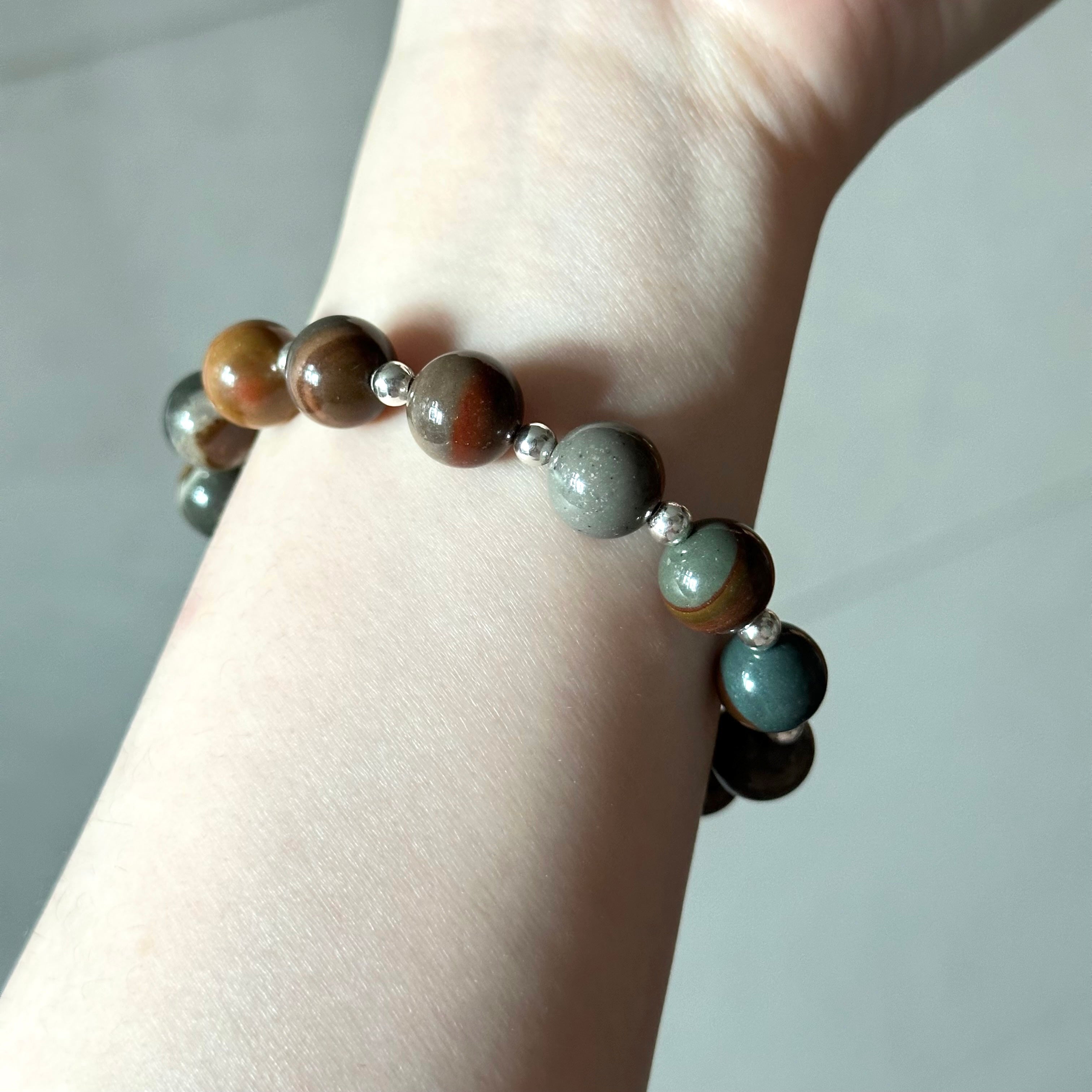 BS300 [Ethnic Style | Gobi Agate] Alashan Color Simple Silver-plated Bracelet