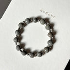 BS301 [Ethnic Style | Gobi Agate] Alashan Gray Retro Silver-plated Bracelet