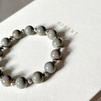 BS301 [Ethnic Style | Gobi Agate] Alashan Gray Retro Silver-plated Bracelet