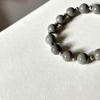 BS301 [Ethnic Style | Gobi Agate] Alashan Gray Retro Silver-plated Bracelet
