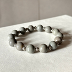 BS301 [Ethnic Style | Gobi Agate] Alashan Gray Retro Silver-plated Bracelet