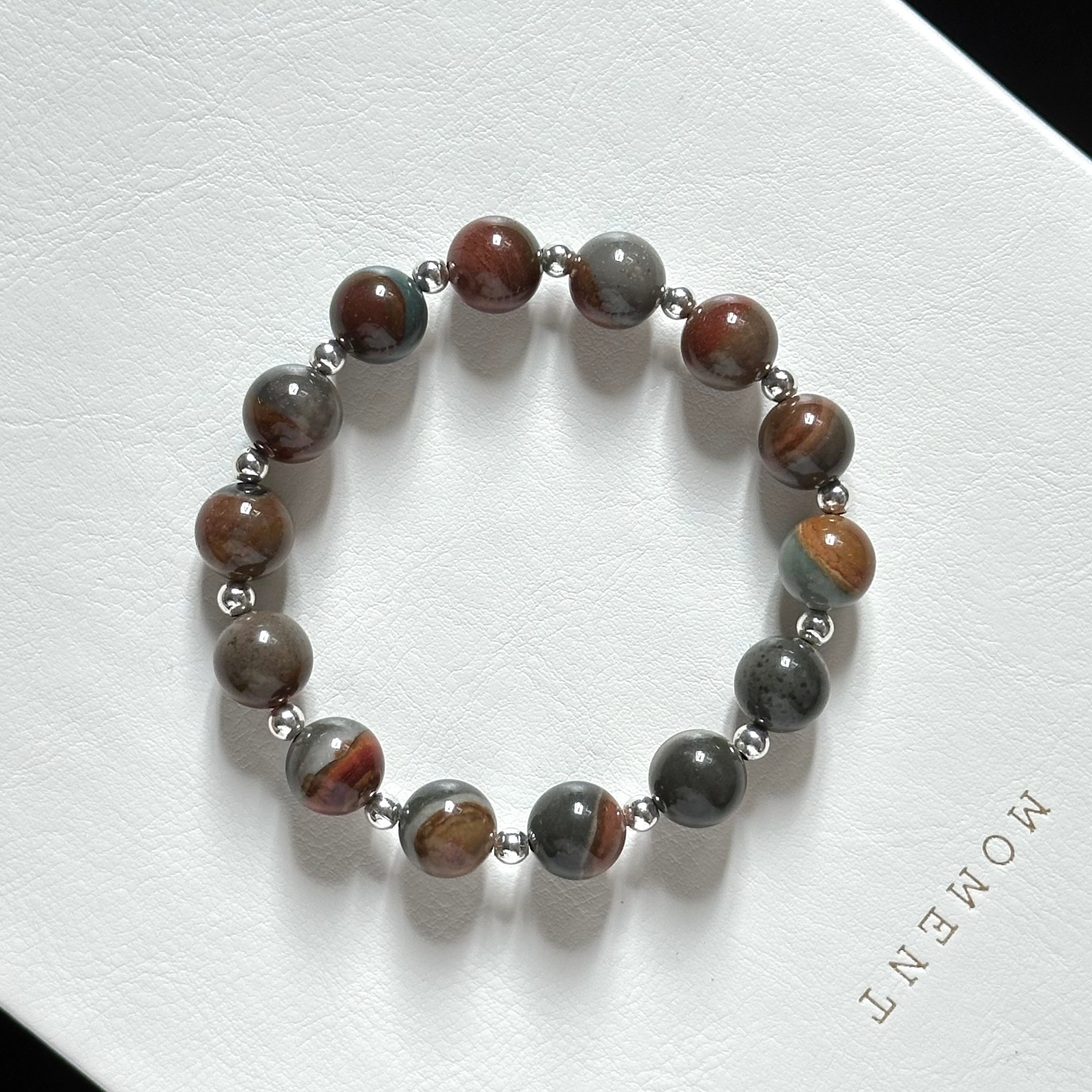 BS300 [Ethnic Style | Gobi Agate] Alashan Color Simple Silver-plated Bracelet