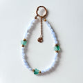 S10 [Gemstone mobile phone camera lanyard] Amethyst • Yellow glass • Pearl • Water drop shell Retro gold-plated lanyard Original design handmade