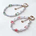 S10 [Gemstone mobile phone camera lanyard] Amethyst • Yellow glass • Pearl • Water drop shell Retro gold-plated lanyard Original design handmade