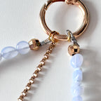 S10 [Gemstone mobile phone camera lanyard] Amethyst • Yellow glass • Pearl • Water drop shell Retro gold-plated lanyard Original design handmade