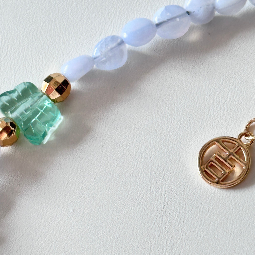 S10 [Gemstone mobile phone camera lanyard] Amethyst • Yellow glass • Pearl • Water drop shell Retro gold-plated lanyard Original design handmade