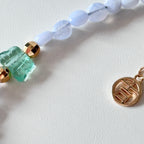 S10 [Gemstone mobile phone camera lanyard] Amethyst • Yellow glass • Pearl • Water drop shell Retro gold-plated lanyard Original design handmade