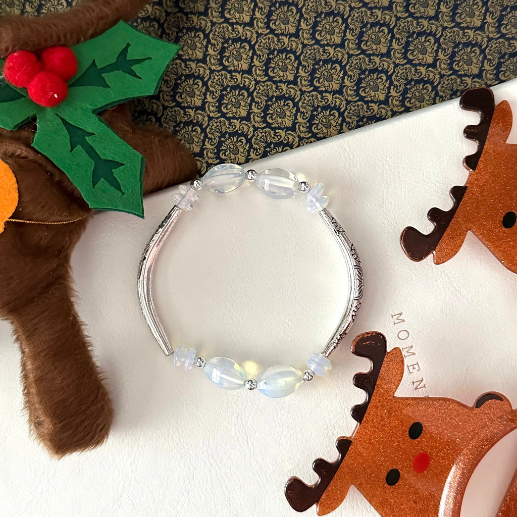 BS304【Christmas gift】opal silver-plated bracelet
