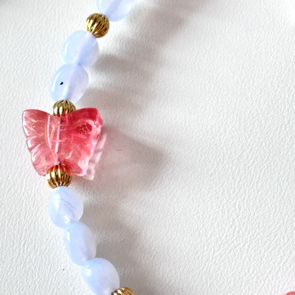 S10 [Gemstone mobile phone camera lanyard] Amethyst • Yellow glass • Pearl • Water drop shell Retro gold-plated lanyard Original design handmade