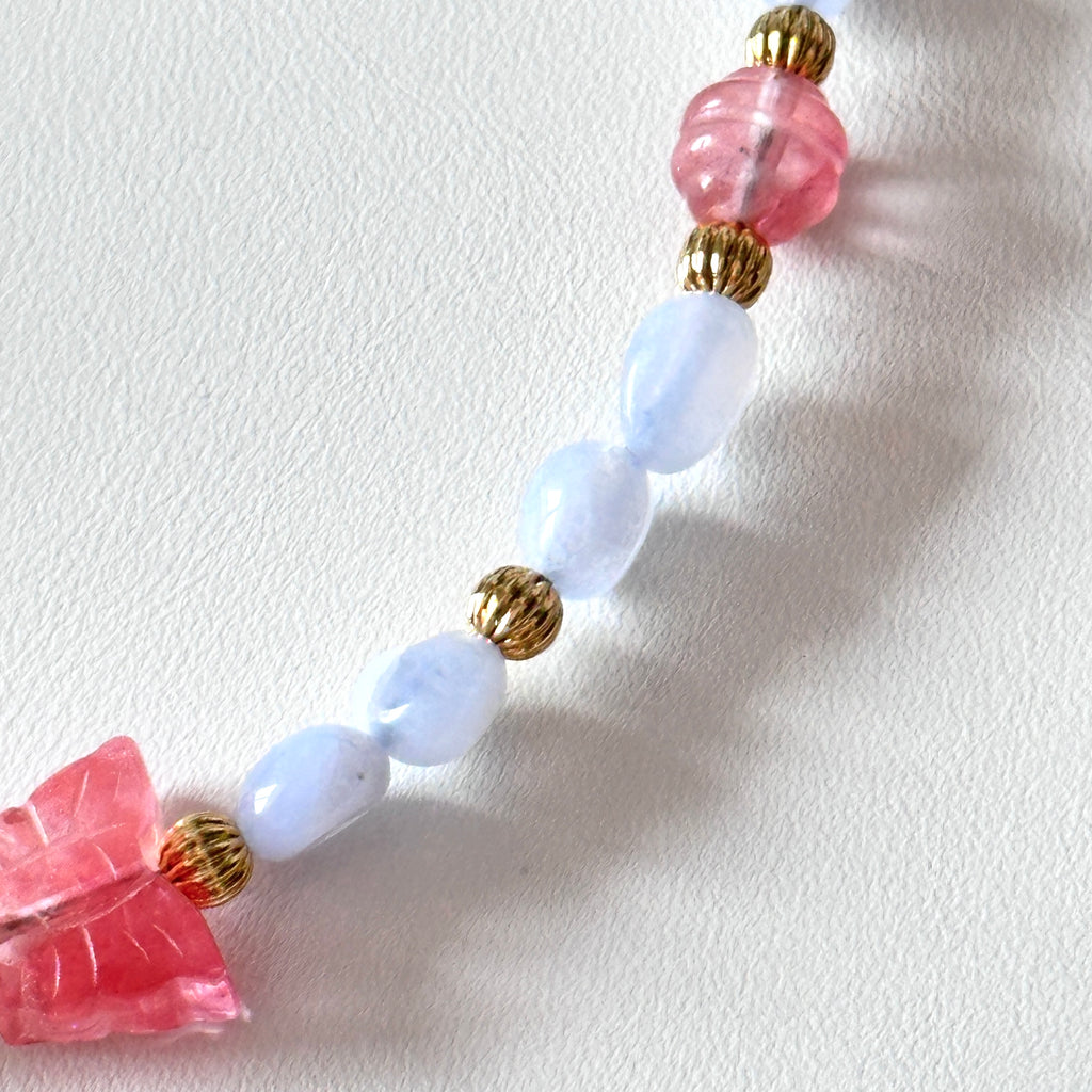 S10 [Gemstone mobile phone camera lanyard] Amethyst • Yellow glass • Pearl • Water drop shell Retro gold-plated lanyard Original design handmade