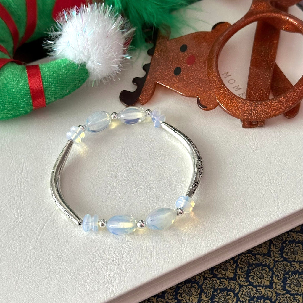BS304【Christmas gift】opal silver-plated bracelet