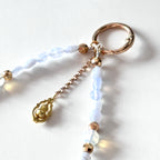 S10 [Gemstone mobile phone camera lanyard] Amethyst • Yellow glass • Pearl • Water drop shell Retro gold-plated lanyard Original design handmade