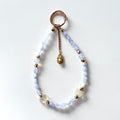 S10 [Gemstone mobile phone camera lanyard] Amethyst • Yellow glass • Pearl • Water drop shell Retro gold-plated lanyard Original design handmade