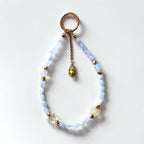 S10 [Gemstone mobile phone camera lanyard] Amethyst • Yellow glass • Pearl • Water drop shell Retro gold-plated lanyard Original design handmade