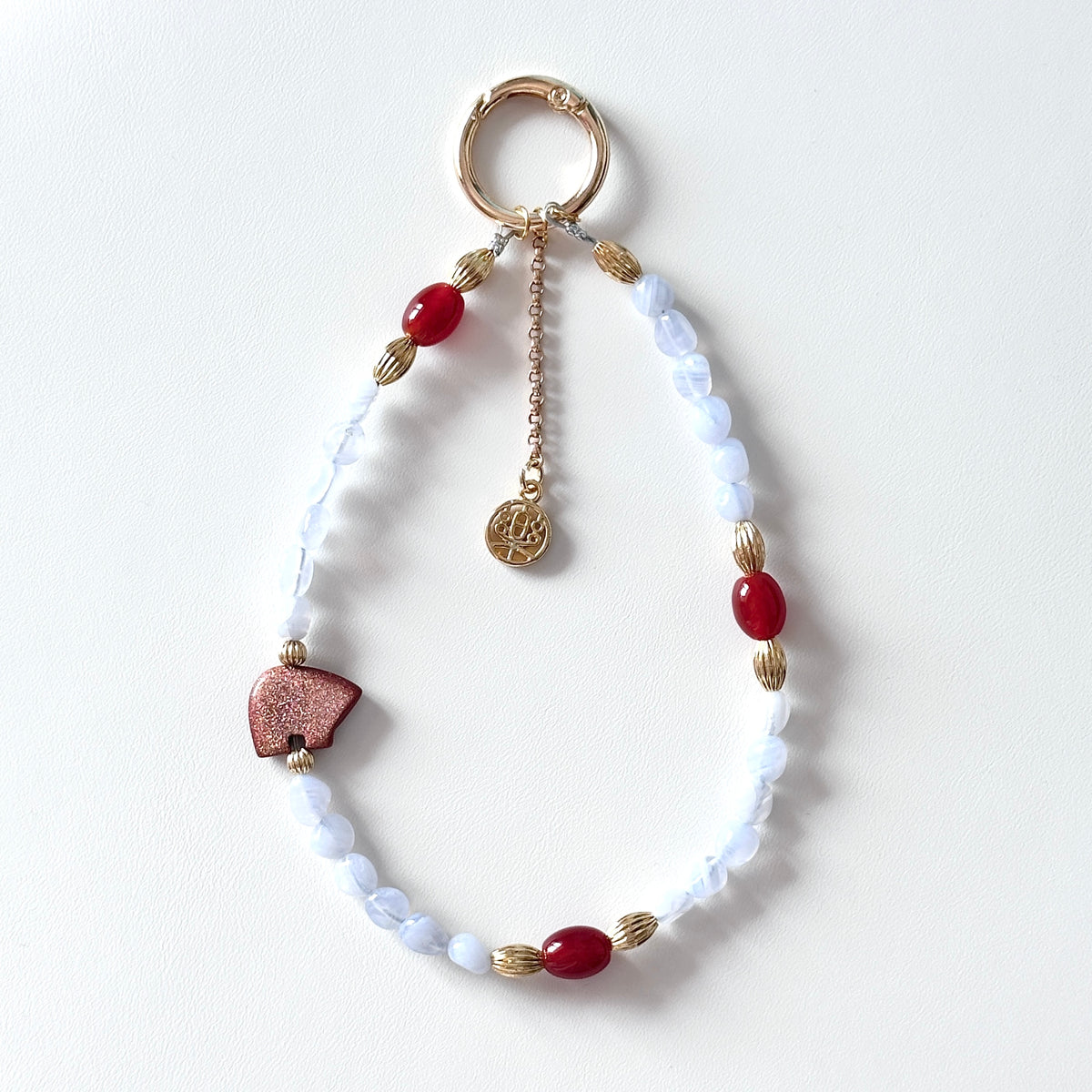 S10 [Gemstone mobile phone camera lanyard] Amethyst • Yellow glass • Pearl • Water drop shell Retro gold-plated lanyard Original design handmade