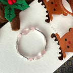 BS307【Christmas gift】Pink quartz silver-plated bracelet