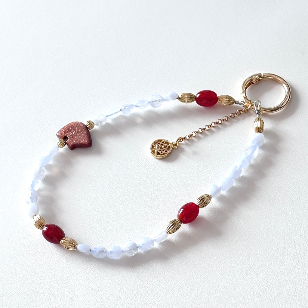 S10 [Gemstone mobile phone camera lanyard] Amethyst • Yellow glass • Pearl • Water drop shell Retro gold-plated lanyard Original design handmade