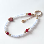 S10 [Gemstone mobile phone camera lanyard] Amethyst • Yellow glass • Pearl • Water drop shell Retro gold-plated lanyard Original design handmade