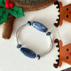 BS309【Christmas gift】Blue stone silver-plated bracelet
