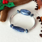 BS309【Christmas gift】Blue stone silver-plated bracelet