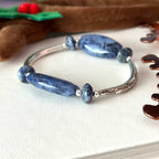 BS309【Christmas gift】Blue stone silver-plated bracelet