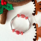 BS310【Christmas gift】Watermelon glass silver-plated bracelet
