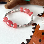 BS310【Christmas gift】Watermelon glass silver-plated bracelet