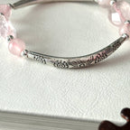 BS307【Christmas gift】Pink quartz silver-plated bracelet