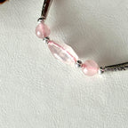 BS307【Christmas gift】Pink quartz silver-plated bracelet
