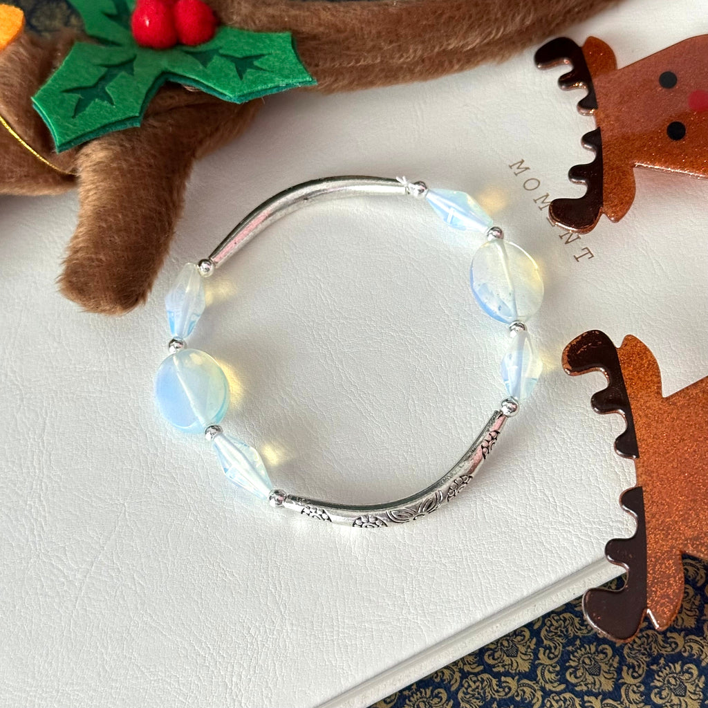 BS313【Christmas gift】opal silver-plated bracelet