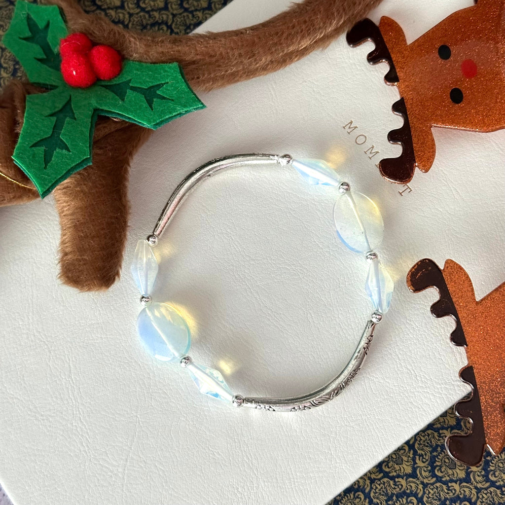 BS313【Christmas gift】opal silver-plated bracelet