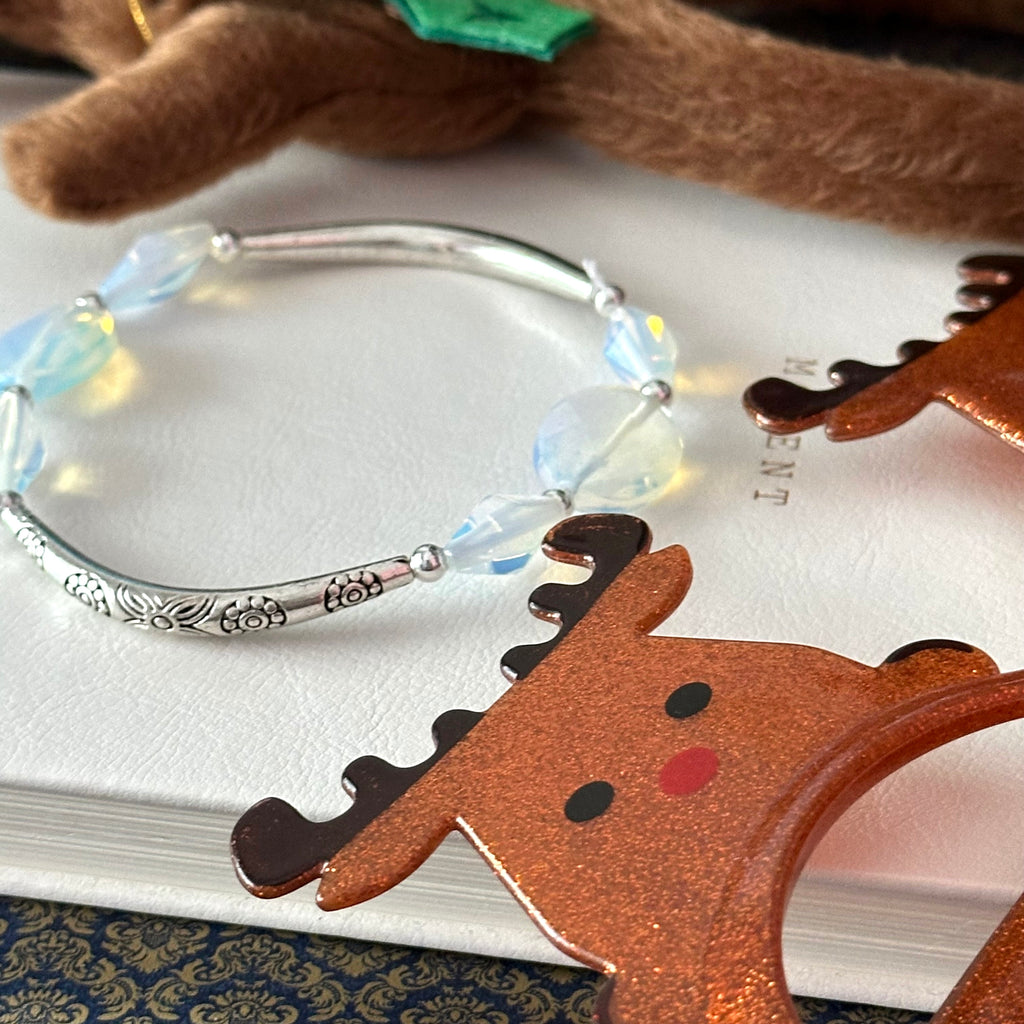 BS313【Christmas gift】opal silver-plated bracelet