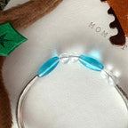 BS314【Christmas gift】Blue glass white crystal silver-plated bracelet