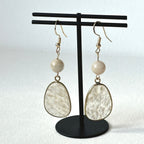 E29 [Glass meteorite] Libyan gold meteorite gold-plated earrings