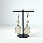 E29 [Glass meteorite] Libyan gold meteorite gold-plated earrings