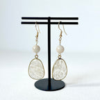 E29 [Glass meteorite] Libyan gold meteorite gold-plated earrings