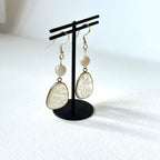 E29 [Glass meteorite] Libyan gold meteorite gold-plated earrings