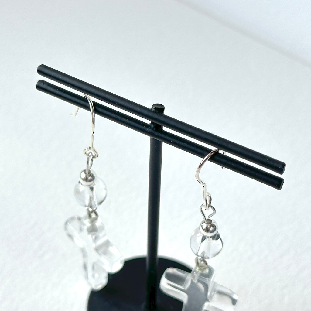 E29 [Glass meteorite] Libyan gold meteorite gold-plated earrings