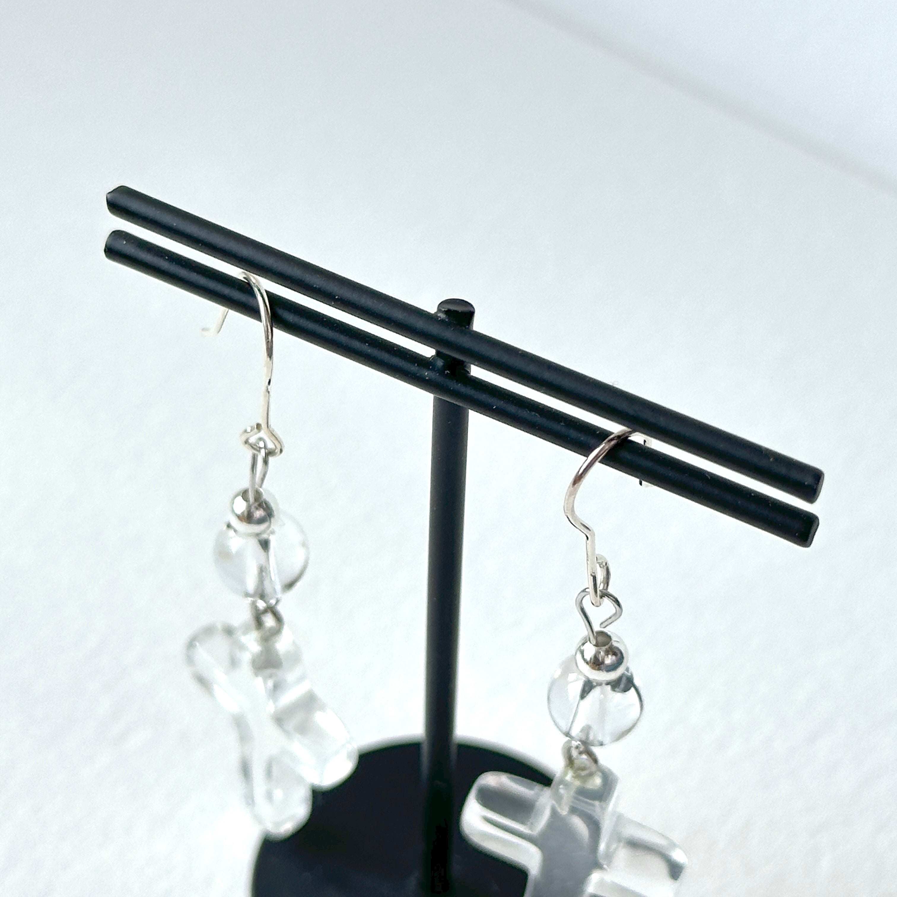 E29 [Glass meteorite] Libyan gold meteorite gold-plated earrings