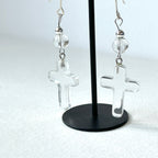 E29 [Glass meteorite] Libyan gold meteorite gold-plated earrings