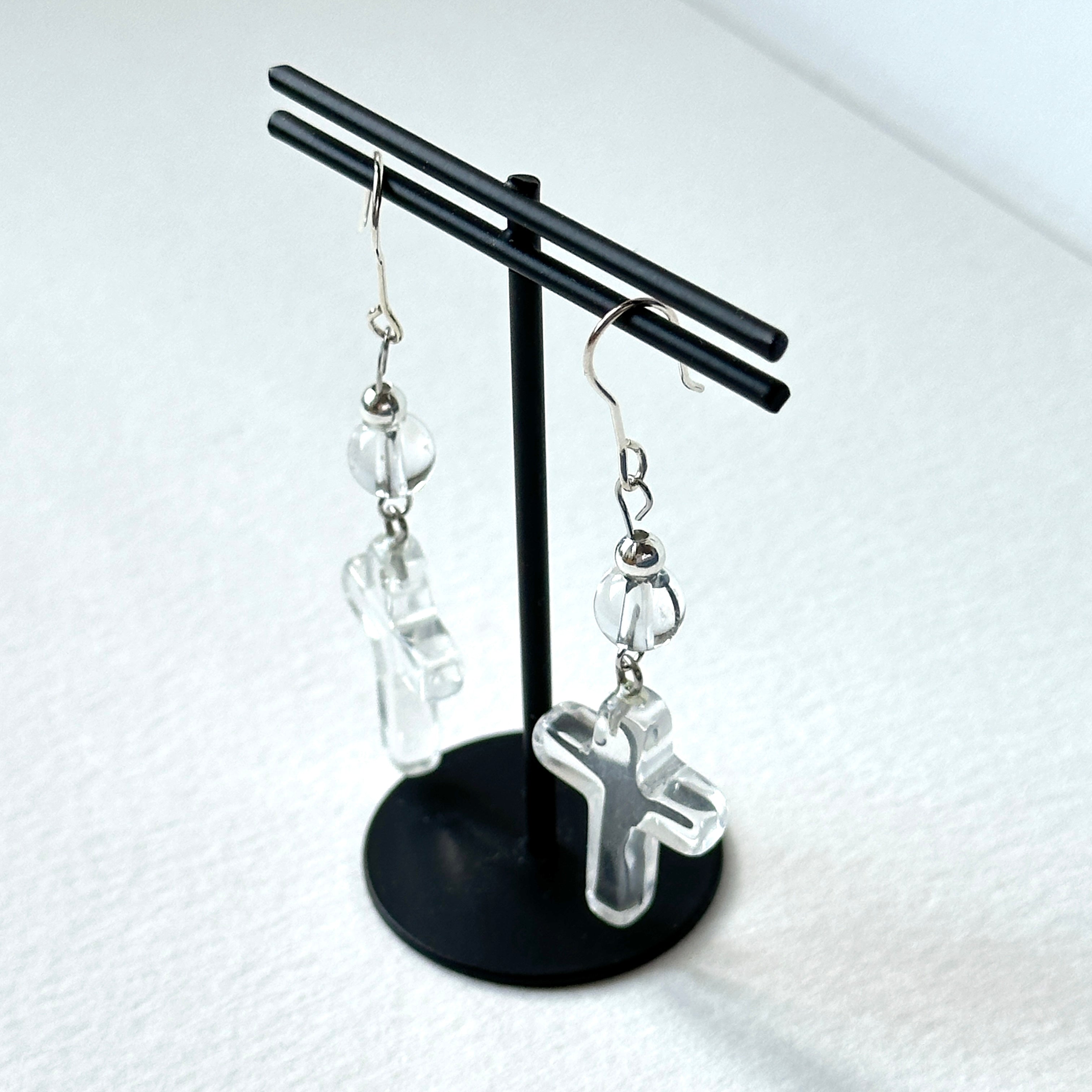 E29 [Glass meteorite] Libyan gold meteorite gold-plated earrings