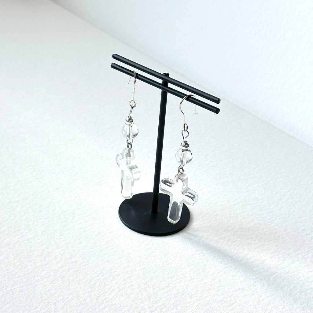 E29 [Glass meteorite] Libyan gold meteorite gold-plated earrings