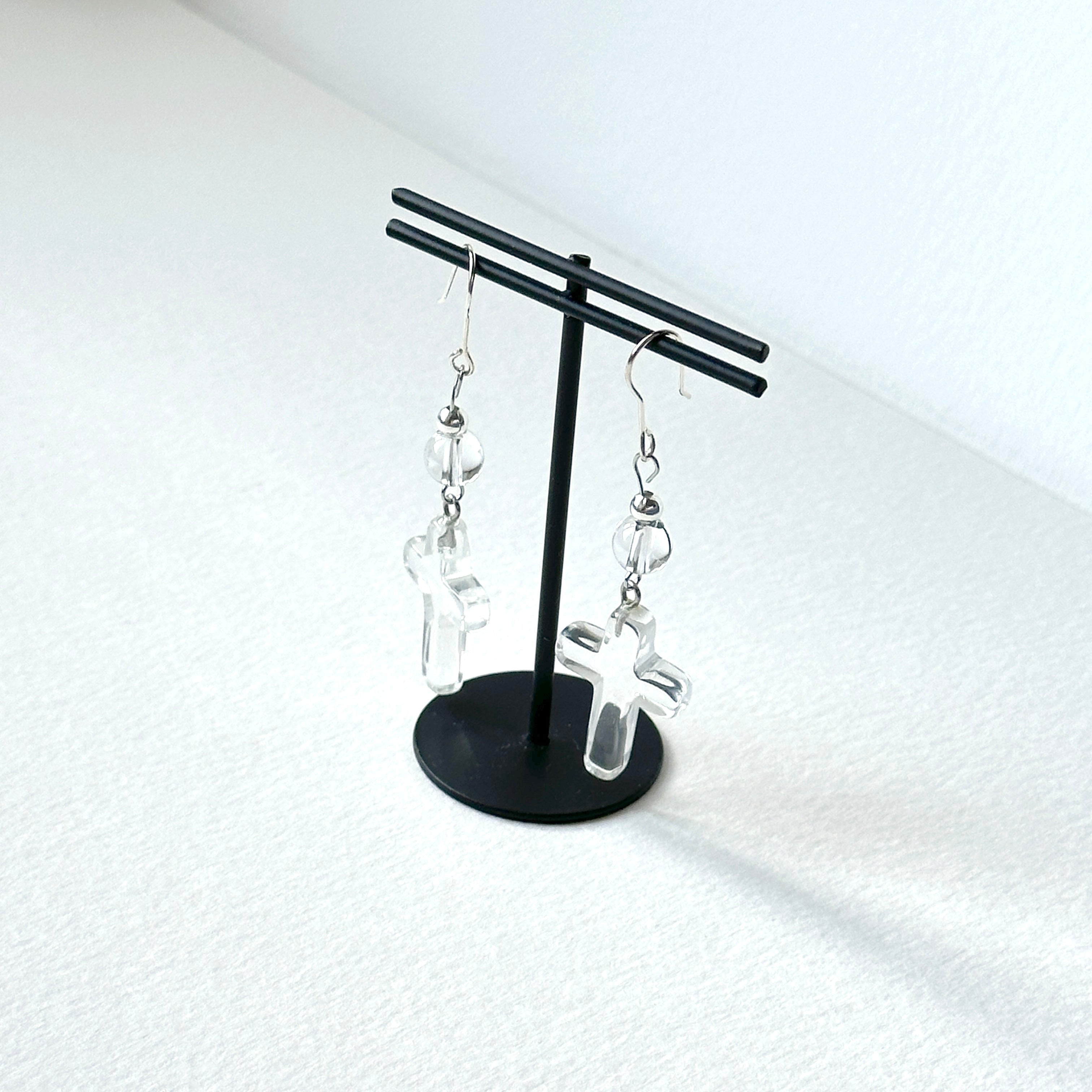 E29 [Glass meteorite] Libyan gold meteorite gold-plated earrings