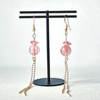 E29 [Glass meteorite] Libyan gold meteorite gold-plated earrings