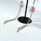 E29 [Glass meteorite] Libyan gold meteorite gold-plated earrings