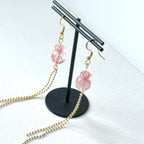 E29 [Glass meteorite] Libyan gold meteorite gold-plated earrings