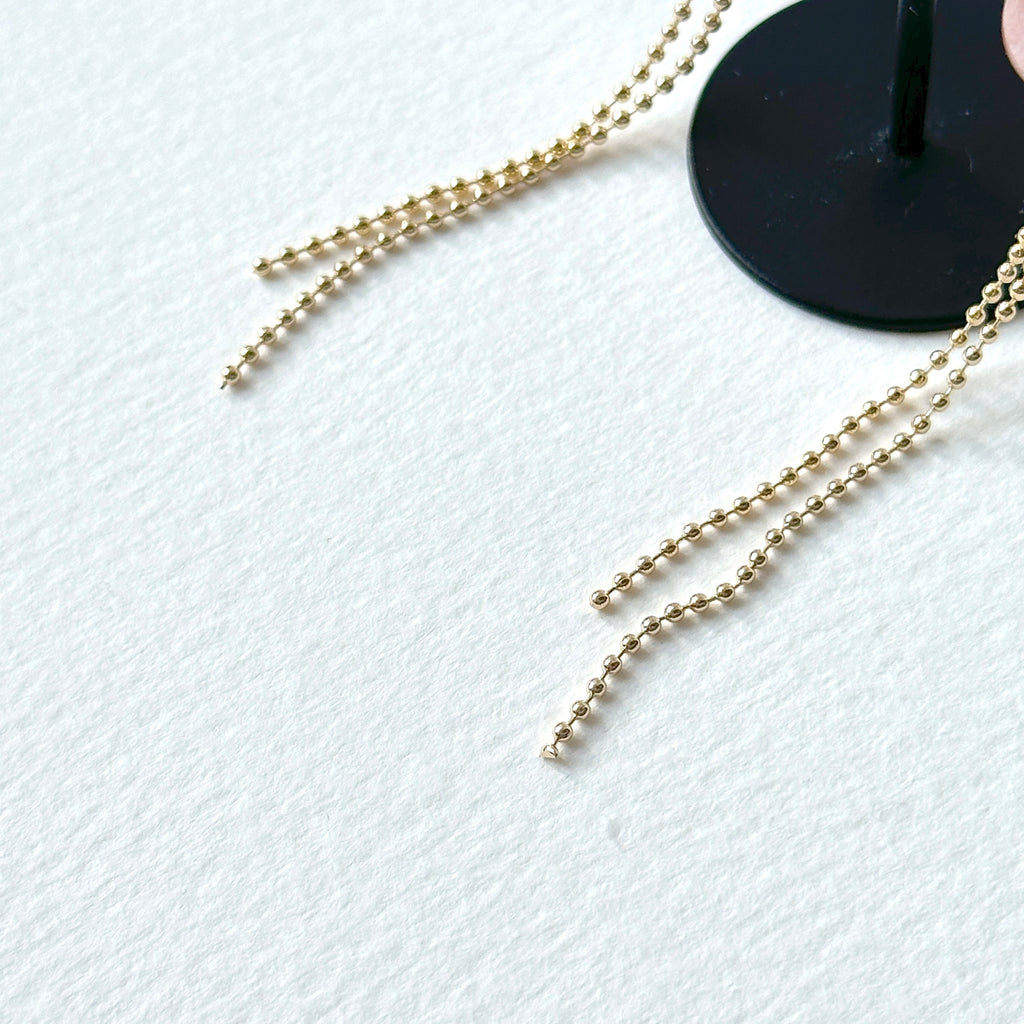 E29 [Glass meteorite] Libyan gold meteorite gold-plated earrings