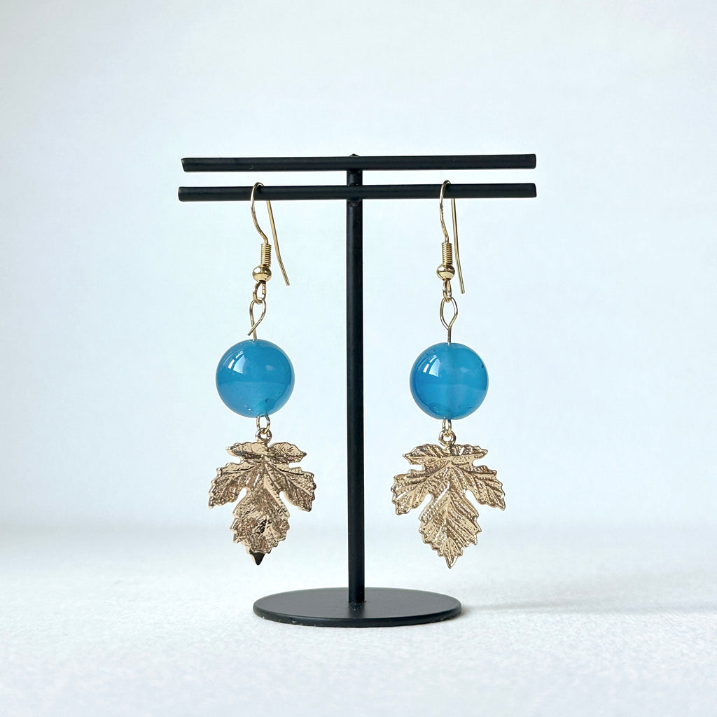 E29 [Glass meteorite] Libyan gold meteorite gold-plated earrings