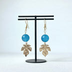 E29 [Glass meteorite] Libyan gold meteorite gold-plated earrings