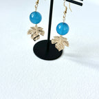 E29 [Glass meteorite] Libyan gold meteorite gold-plated earrings